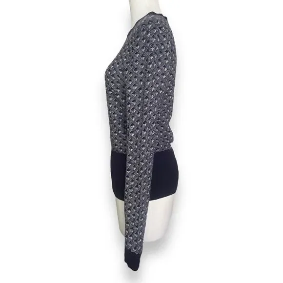 Hinge Women’s Wool Blend Blue Grey Knit Pullover Sweater Size S Cozycore - Picture 4 of 11